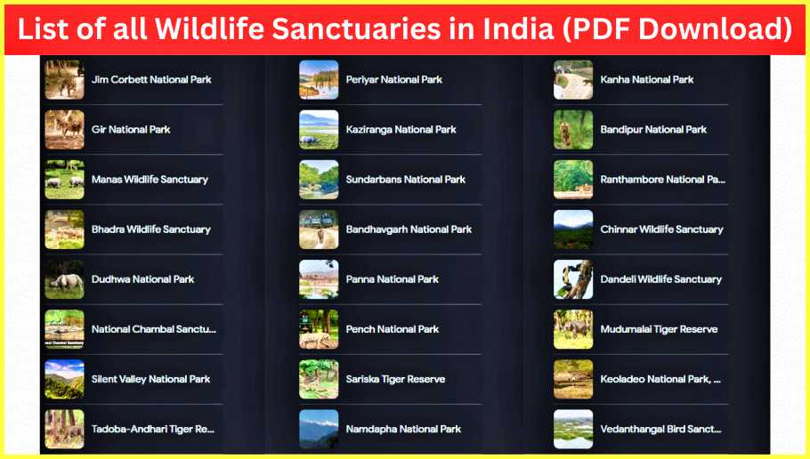 List-of-all-Wildlife-Sanctuaries-in-India